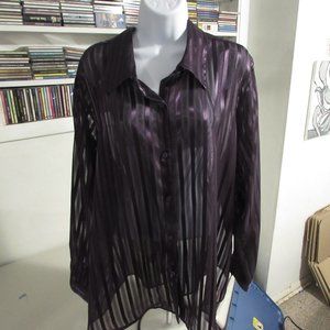 Jaclyn Smith Long Sleeve Purple Blouse Sz 2X